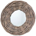Miroir mural en rotin naturel 15 cm de diamètre