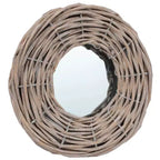 Miroir mural en rotin naturel 15 cm de diamètre