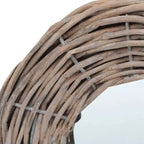 Miroir mural en rotin naturel 15 cm de diamètre