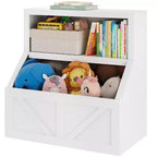 Étagère à livres et organisateur de jouets pour enfants, bibliothèque en bois de 81 cm, anti-basculement et imperméable, convient pour la crèche, la salle de jeux, la chambre, la salle de classe