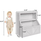 Étagère à livres et organisateur de jouets pour enfants, bibliothèque en bois de 81 cm, anti-basculement et imperméable, convient pour la crèche, la salle de jeux, la chambre, la salle de classe