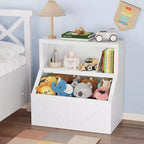 Étagère à livres et organisateur de jouets pour enfants, bibliothèque en bois de 81 cm, anti-basculement et imperméable, convient pour la crèche, la salle de jeux, la chambre, la salle de classe
