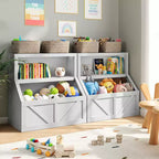 Étagère à livres et organisateur de jouets pour enfants, bibliothèque en bois de 81 cm, anti-basculement et imperméable, convient pour la crèche, la salle de jeux, la chambre, la salle de classe