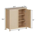 Armoire de rangement autoportante en rotin avec étagères réglables, buffet moderne pour salon et salle à manger