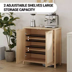 Armoire de rangement autoportante en rotin avec étagères réglables, buffet moderne pour salon et salle à manger