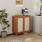 Armoire de rangement autoportante en rotin avec étagères réglables, buffet moderne pour salon et salle à manger