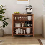 Armoire de rangement autoportante en rotin avec étagères réglables, buffet moderne pour salon et salle à manger