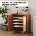 Armoire de rangement autoportante en rotin avec étagères réglables, buffet moderne pour salon et salle à manger