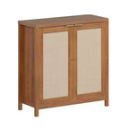 Freestanding Rattan Storage Cabinet with Adjustable Shelves, Modern Sideboard for Living Room and Dining Room