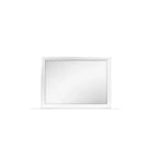 Miroir encadré blanc au design contemporain simple, accent élégant pour commodes dans la chambre