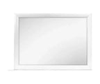 Miroir encadré blanc au design contemporain simple, accent élégant pour commodes dans la chambre