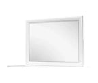 Miroir encadré blanc au design contemporain simple, accent élégant pour commodes dans la chambre