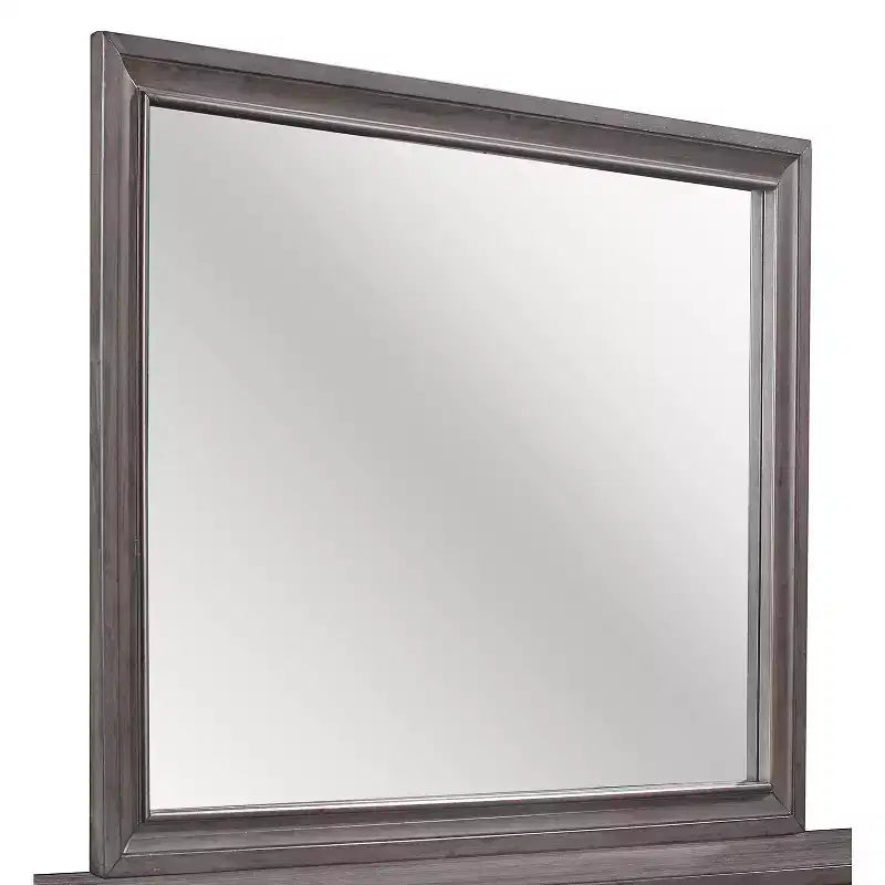 Modern Seville Mirror in Grey Finish Sleek Wooden Trim Mirror for Bedroom or Dressing Space
