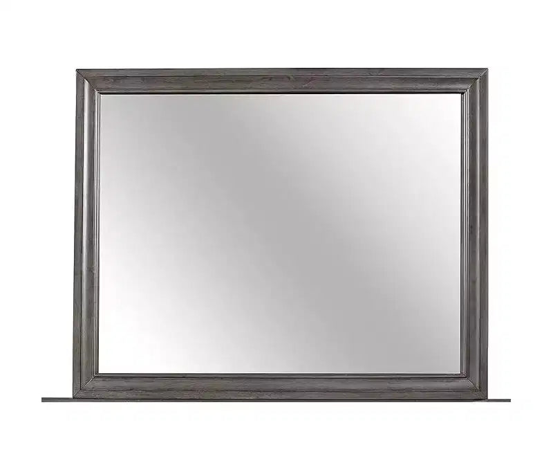 Modern Seville Mirror in Grey Finish Sleek Wooden Trim Mirror for Bedroom or Dressing Space