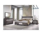 Miroir moderne Séville avec cadre en bois élégant gris pour chambre ou dressing.