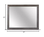 Miroir moderne Séville avec cadre en bois élégant gris pour chambre ou dressing.