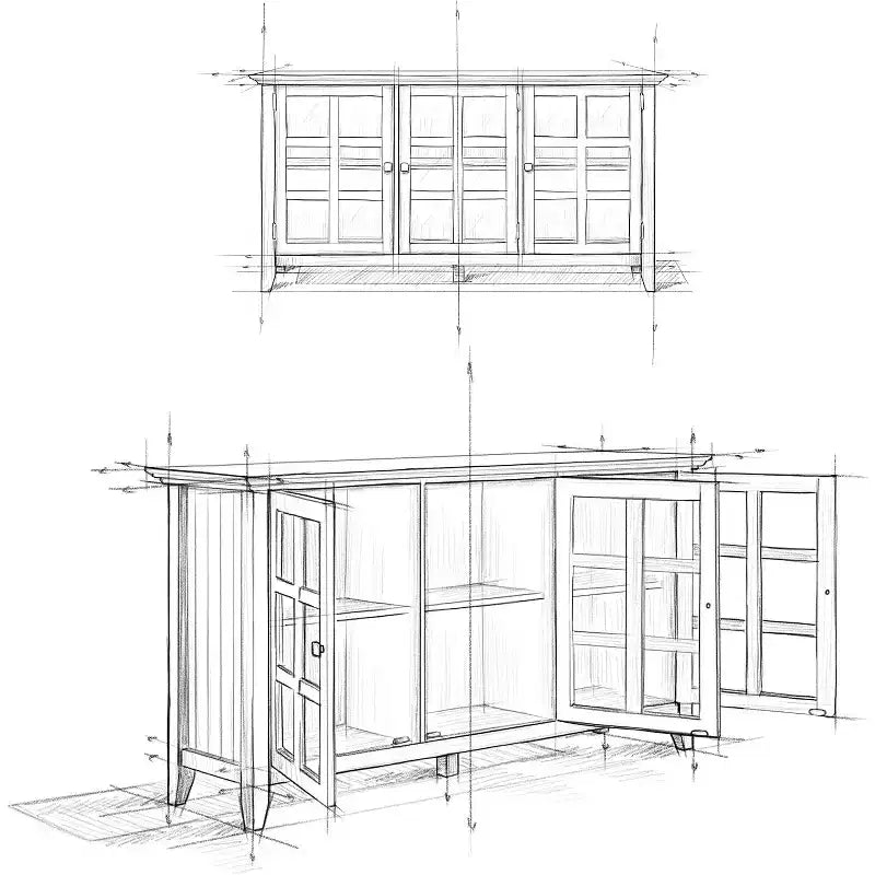 In H and 62 in.W Wood Utility Storage Cabinets with 3 -Doors and 3 Shelves