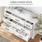Commode de Chambre à Tiroirs, Meuble de Rangement Moderne en Bois avec Tiroirs, Meuble TV Style Ferme pour Salon, Chambre, Couloir, Blanc