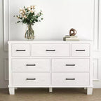 Commode de Chambre à Tiroirs, Meuble de Rangement Moderne en Bois avec Tiroirs, Meuble TV Style Ferme pour Salon, Chambre, Couloir, Blanc