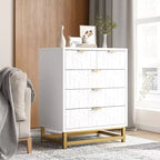 Commode de Chambre à Tiroirs, Meuble de Rangement Moderne en Bois avec Tiroirs, Meuble TV Style Ferme pour Salon, Chambre, Couloir, Blanc