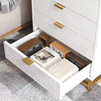 Commode de Chambre à Tiroirs, Meuble de Rangement Moderne en Bois avec Tiroirs, Meuble TV Style Ferme pour Salon, Chambre, Couloir, Blanc