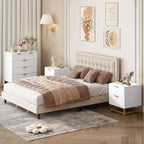 Commode de Chambre à Tiroirs, Meuble de Rangement Moderne en Bois avec Tiroirs, Meuble TV Style Ferme pour Salon, Chambre, Couloir, Blanc