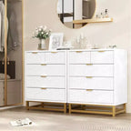 Commode de Chambre à Tiroirs, Meuble de Rangement Moderne en Bois avec Tiroirs, Meuble TV Style Ferme pour Salon, Chambre, Couloir, Blanc