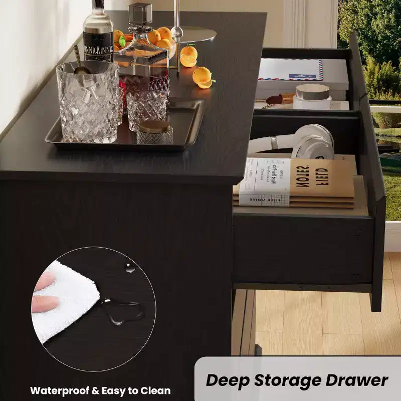 Modern Dresser for Bedroom with 8 Drawers, Wooden Storage Organizer Unit for ClosetWide Chest of Drawers