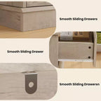 Commode moderne pour chambre à coucher avec 8 tiroirs, unité de rangement en bois pour placard, grande commode