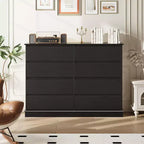 Modern Dresser for Bedroom with 8 Drawers, Wooden Storage Organizer Unit for ClosetWide Chest of Drawers