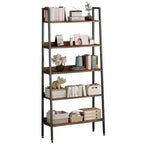COZONY 5 Tier Bookshelf, 67 Tall Narrow Bookcase with Metal Frame, Rustic Brown Storage Organizer for Bedroom Kitchen Living Room