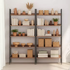 Étagère à niveaux, bibliothèque étroite de 170 cm de haut avec cadre métallique, organisateur de rangement marron rustique pour chambre, cuisine, salon