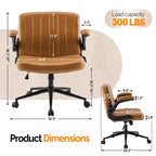 Chaise Criss Cross avec accoudoirs relevables réglables, chaise à pieds croisés avec roulettes, chaise de bureau extra large, cuir PU, argile