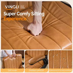 Chaise Criss Cross avec accoudoirs relevables réglables, chaise à pieds croisés avec roulettes, chaise de bureau extra large, cuir PU, argile