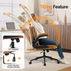 Chaise Criss Cross avec accoudoirs relevables réglables, chaise à pieds croisés avec roulettes, chaise de bureau extra large, cuir PU, argile