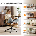 Chaise Criss Cross avec accoudoirs relevables réglables, chaise à pieds croisés avec roulettes, chaise de bureau extra large, cuir PU, argile