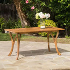 Okak 59IN Modern Rectangular Wooden Kitchen Table, Dining Table with Stable Legs, Dining Room Table for Living Room, Kitchen, Patio, Teak