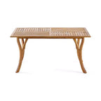 Table de cuisine rectangulaire moderne en bois, table à manger avec pieds stables, table de salle à manger pour salon, cuisine, patio, teck