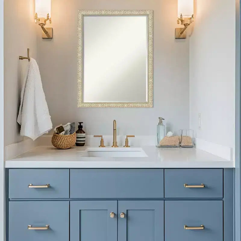Lila Half-Inch-Bevel Wood Framed Bathroom Vanity Wall Mirror