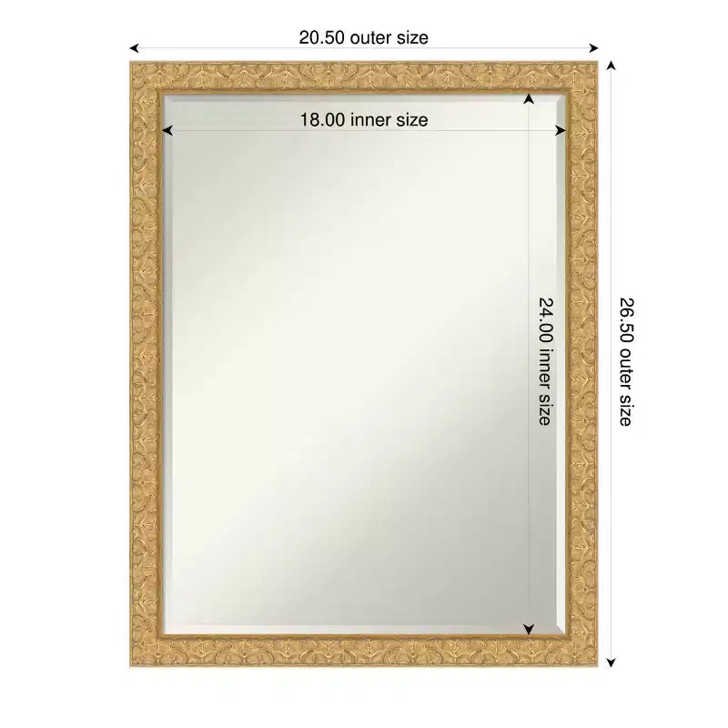 Lila Half-Inch-Bevel Wood Framed Bathroom Vanity Wall Mirror
