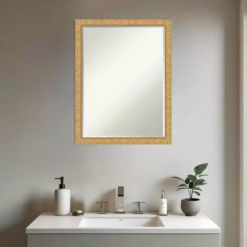 Lila Half-Inch-Bevel Wood Framed Bathroom Vanity Wall Mirror