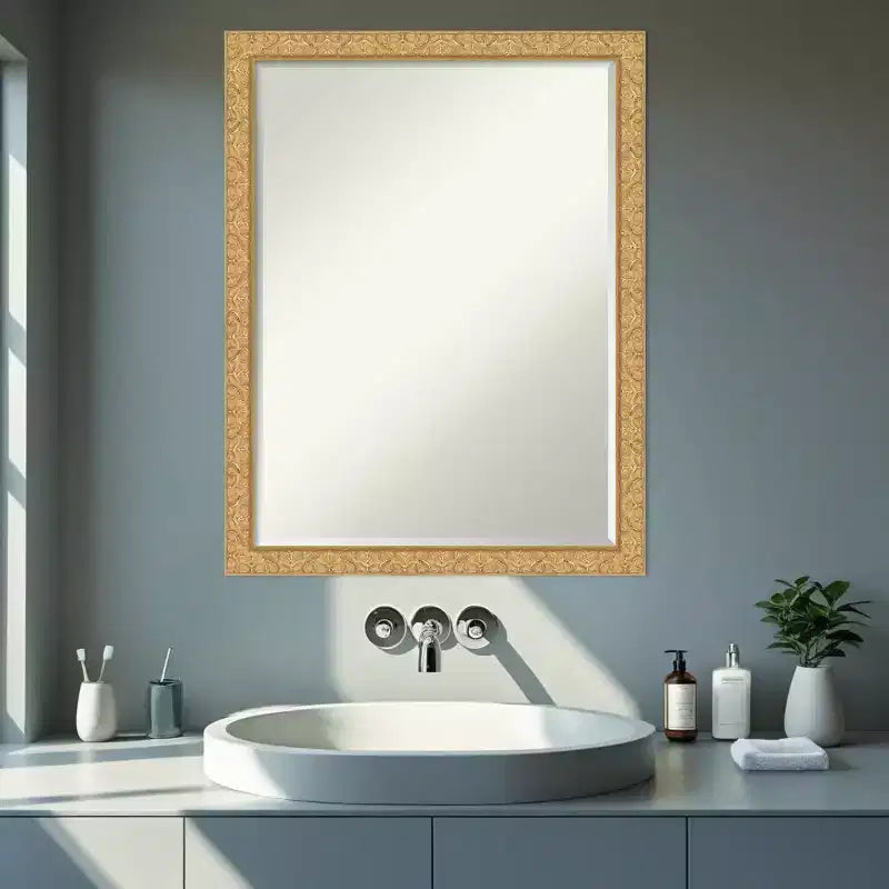 Lila Half-Inch-Bevel Wood Framed Bathroom Vanity Wall Mirror