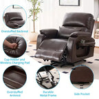 Fauteuil Inclinable Électrique avec Chaleur et Massage par Vibrations, 8 Points de Massage, Inclinaison, Rangement et Porte-gobelet