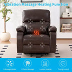 Fauteuil Inclinable Électrique avec Chaleur et Massage par Vibrations, 8 Points de Massage, Inclinaison, Rangement et Porte-gobelet