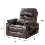Fauteuil Inclinable Électrique avec Chaleur et Massage par Vibrations, 8 Points de Massage, Inclinaison, Rangement et Porte-gobelet