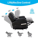 Fauteuil Inclinable Électrique avec Chaleur et Massage par Vibrations, 8 Points de Massage, Inclinaison, Rangement et Porte-gobelet