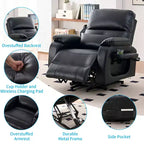 Fauteuil Inclinable Électrique avec Chaleur et Massage par Vibrations, 8 Points de Massage, Inclinaison, Rangement et Porte-gobelet