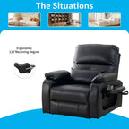 Fauteuil Inclinable Électrique avec Chaleur et Massage par Vibrations, 8 Points de Massage, Inclinaison, Rangement et Porte-gobelet
