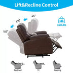 Fauteuil Inclinable Électrique avec Chaleur et Massage par Vibrations, 8 Points de Massage, Inclinaison, Rangement et Porte-gobelet