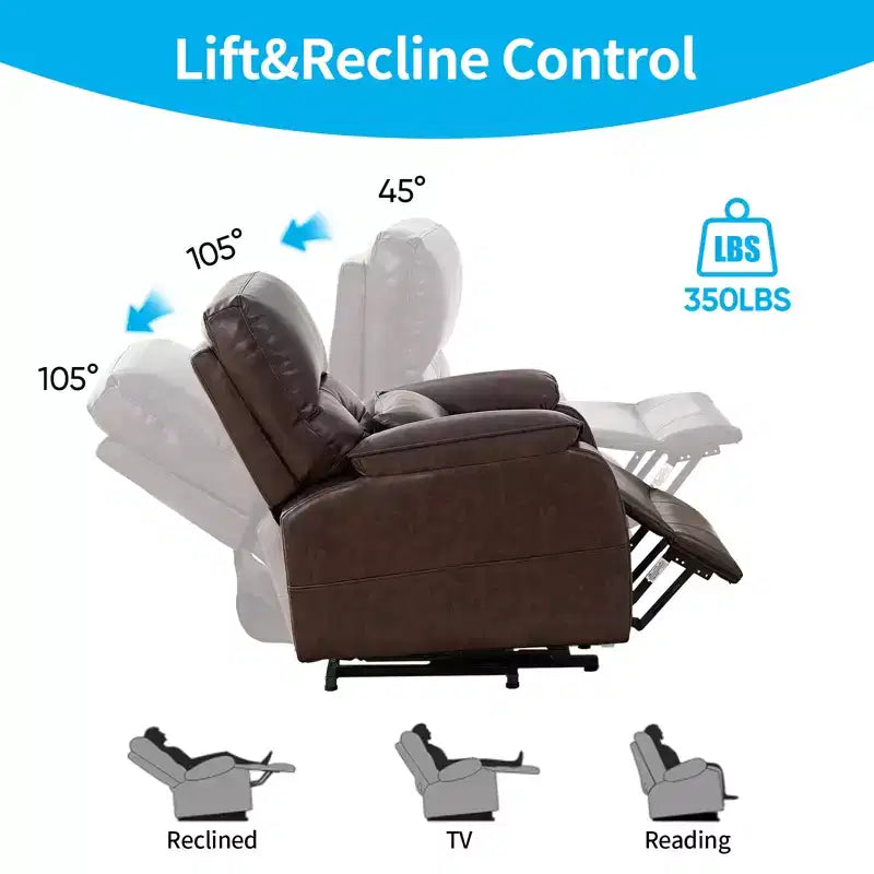 Power Lift Recliners Chair with Vibration Massage Heating,8 Points MessageRecling Degrees,Storage,Cup Holder